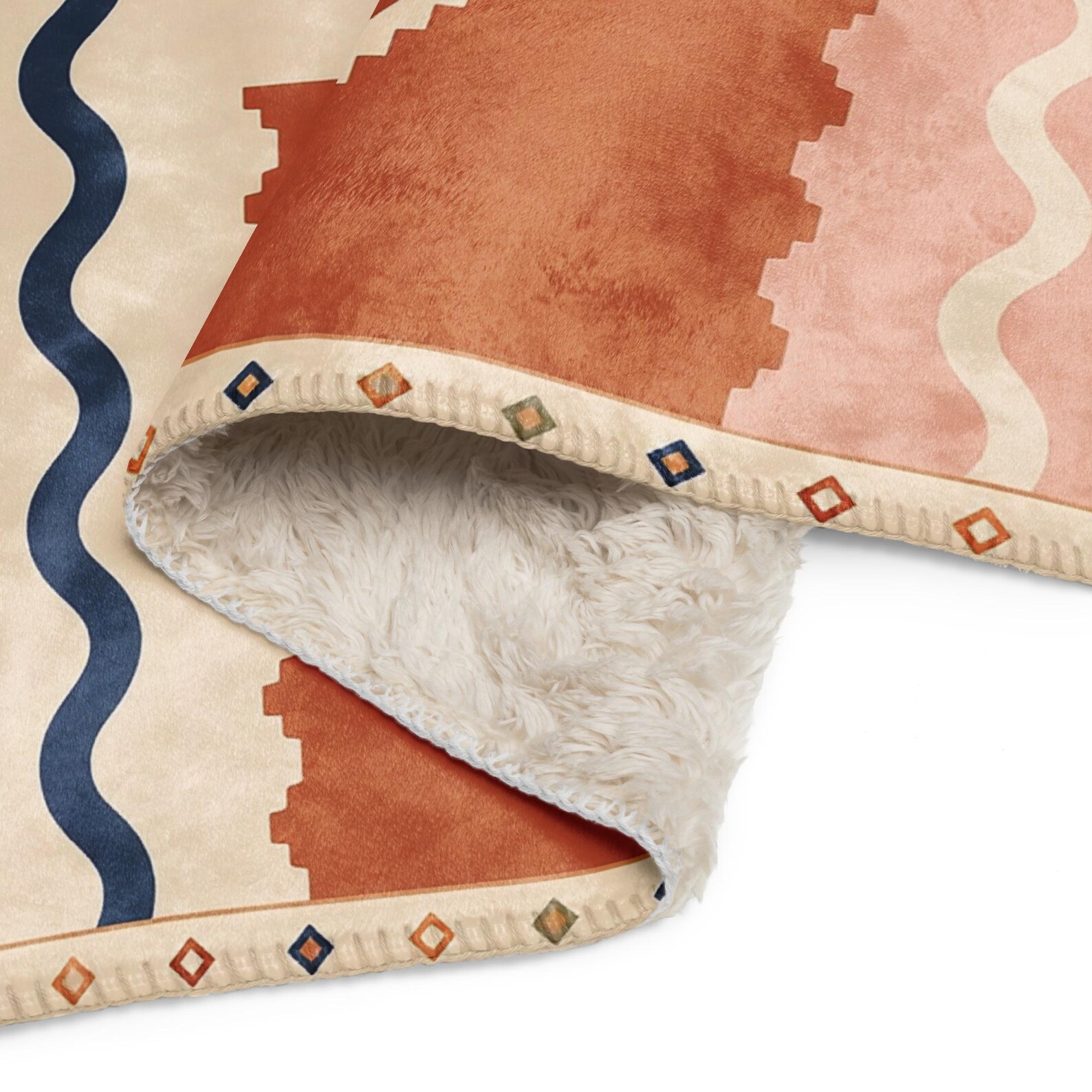 Berber Amazigh Pottery Symbol Soft Plush Sherpa Throw Blanket