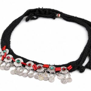 Berber Authentic ANTIQUE Silver Genuine Coral Coins Necklace
