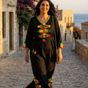 Berber Gandoura Dress Handmade Traditional Boho Chic Kaftan