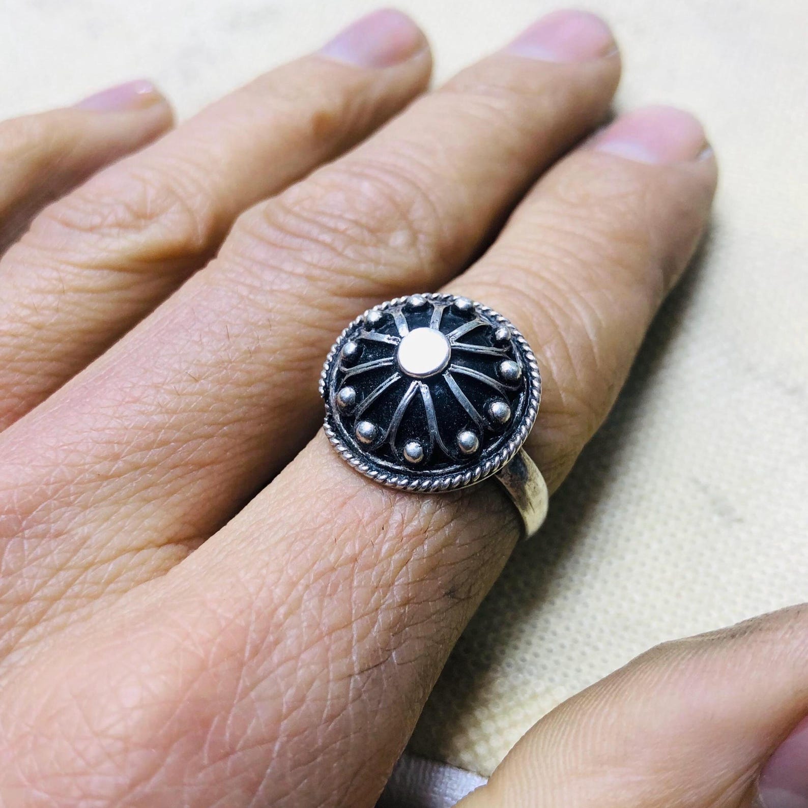 Amazigh Jewelry Traditionnels Marocains Ring Berbère Silver Handmade
