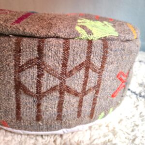 Berber Handmade Kilim Vintage Wool Footstool Cotton Pouf