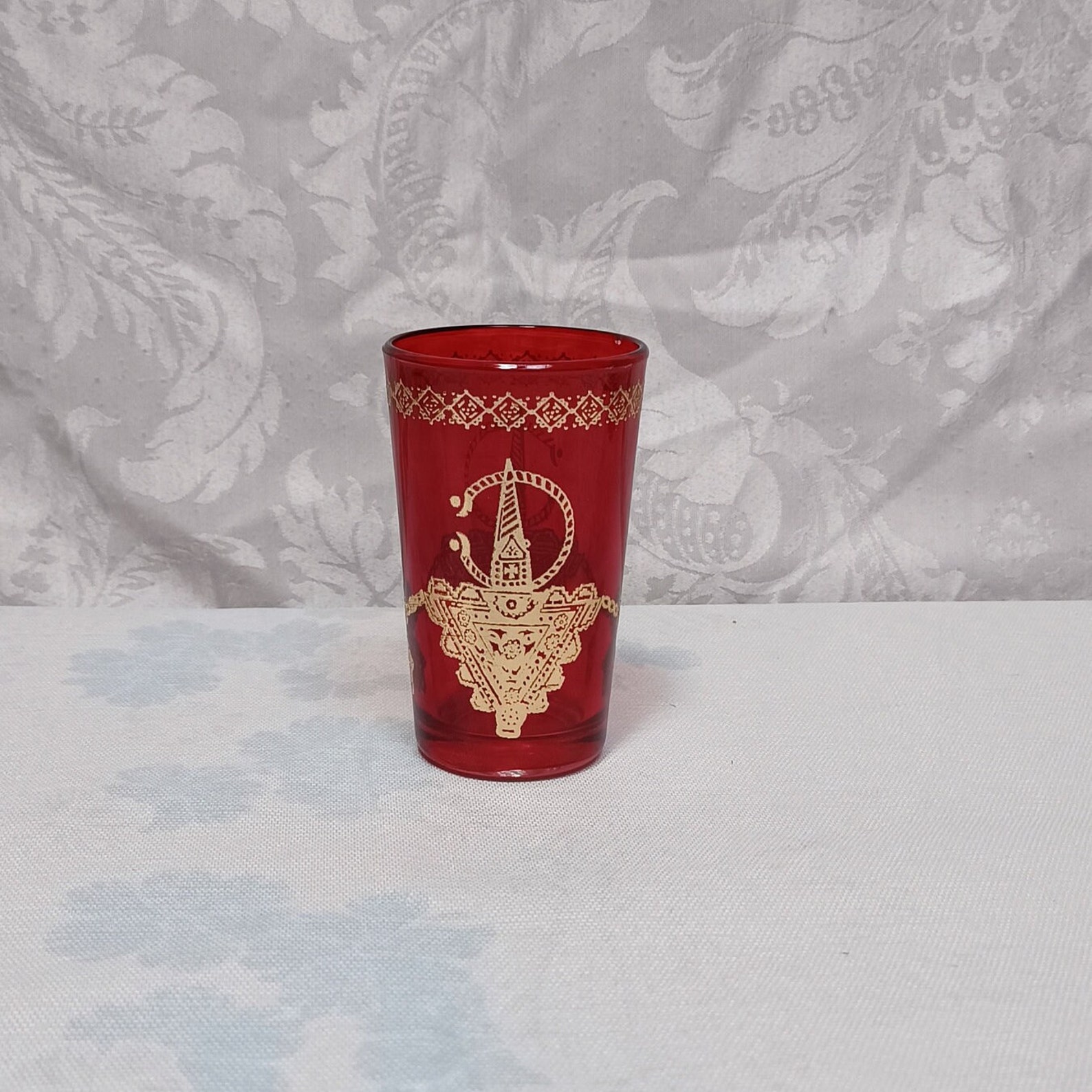 Amazigh verres à thé Six marocains colorés Handmade