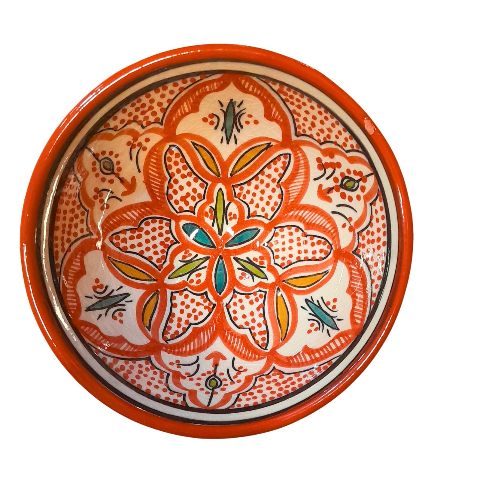 Berber Handmade Ceramic Bowls Set Traditional Red Bowl