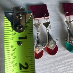 Amazigh Pure 925 Silver Tuareg Glass Silversmith Earrings