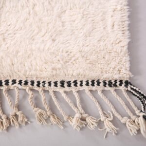 Berber Custom Wool Neutral Geometric Living Room Rug
