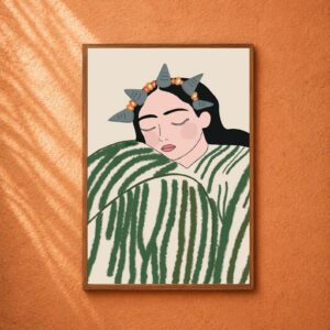 Amazigh Berber Woman Portrait Digital Poster Illustration Wall Art