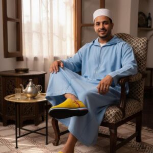 Berber Handmade Leather Slippers for Men Babouche Shoes