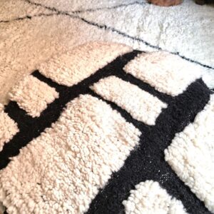 Berber Handmade Beni Ourain Wool Ottoman Boho Pouf