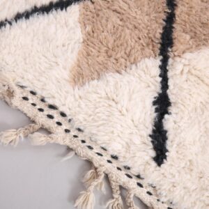 Berber Custom Design Wool Neutral Geometric Living Room Rug