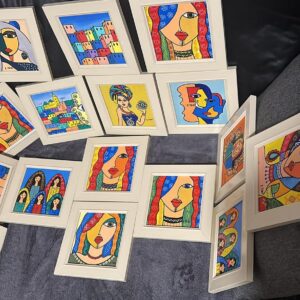 Amazigh Women Folk Painting Wood Eye Wall Art