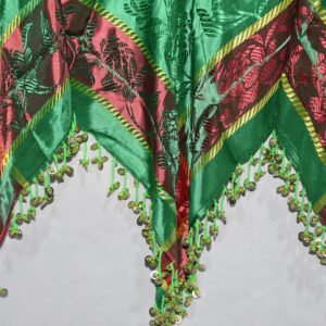 Berber Headdress Head Coin Trim Yellow Green Scarf