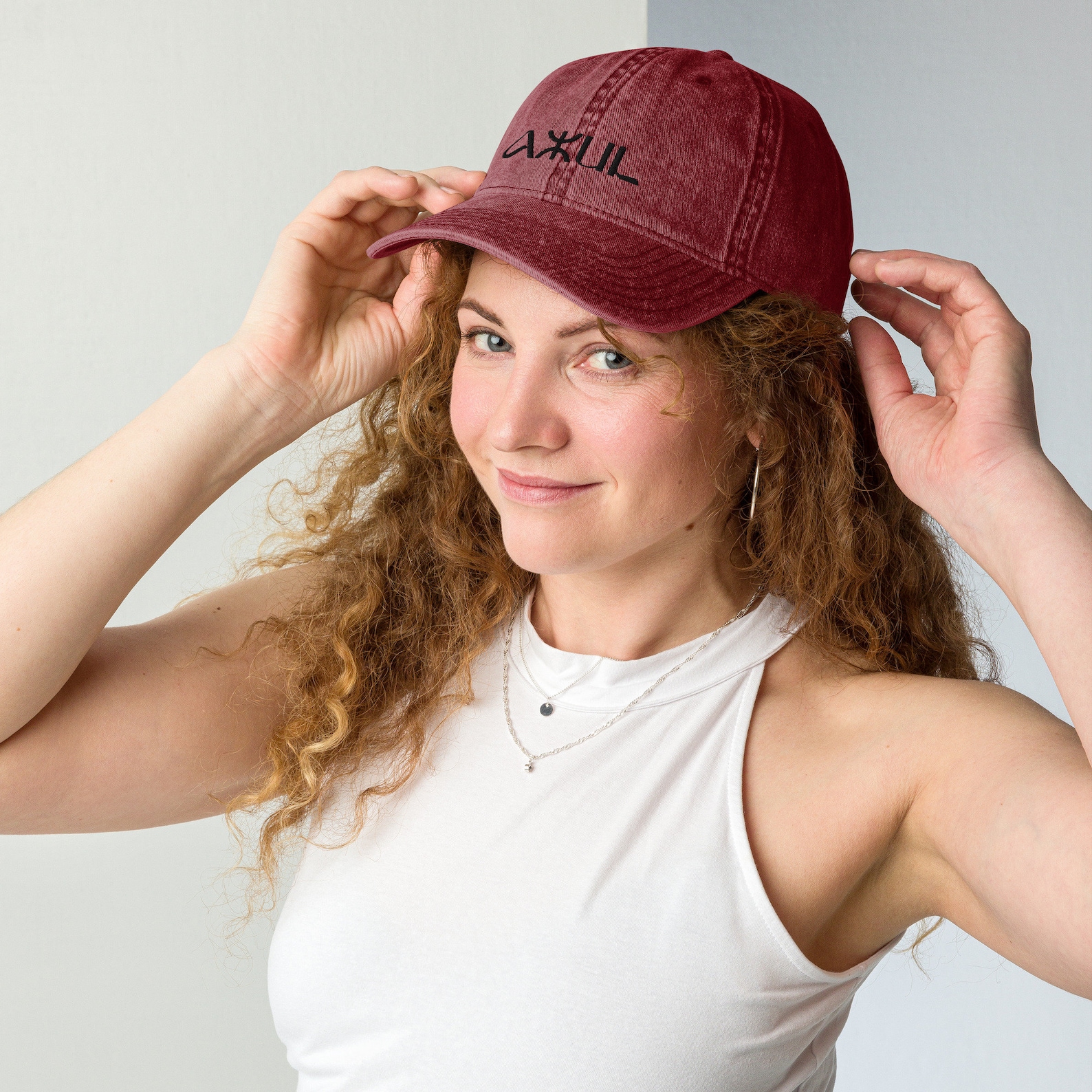Berber Azul Vintage Cotton Twill Cap With Embroidery