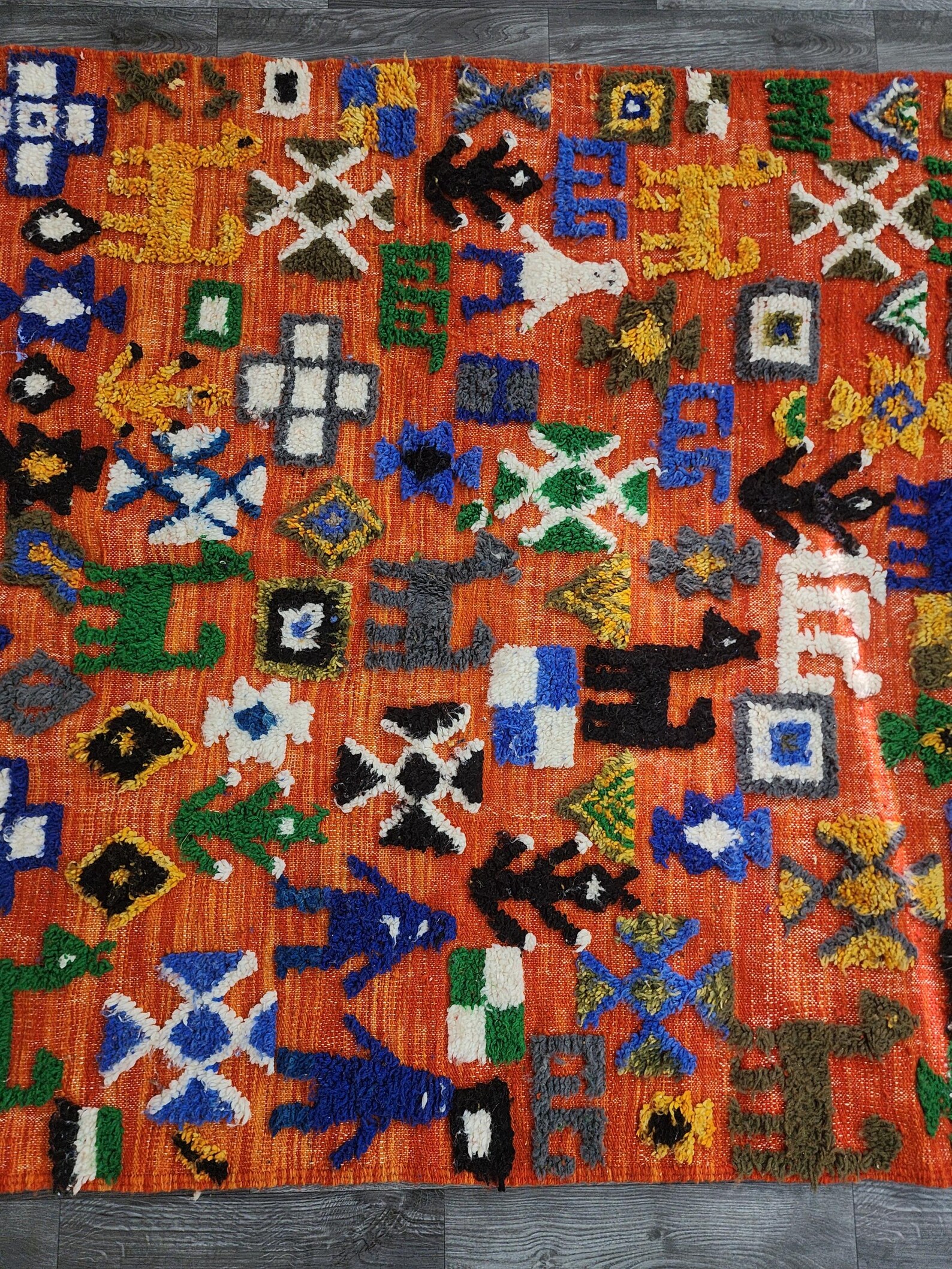 Berber Colorful Authentic Wool Area Taznakhet Boho Rug