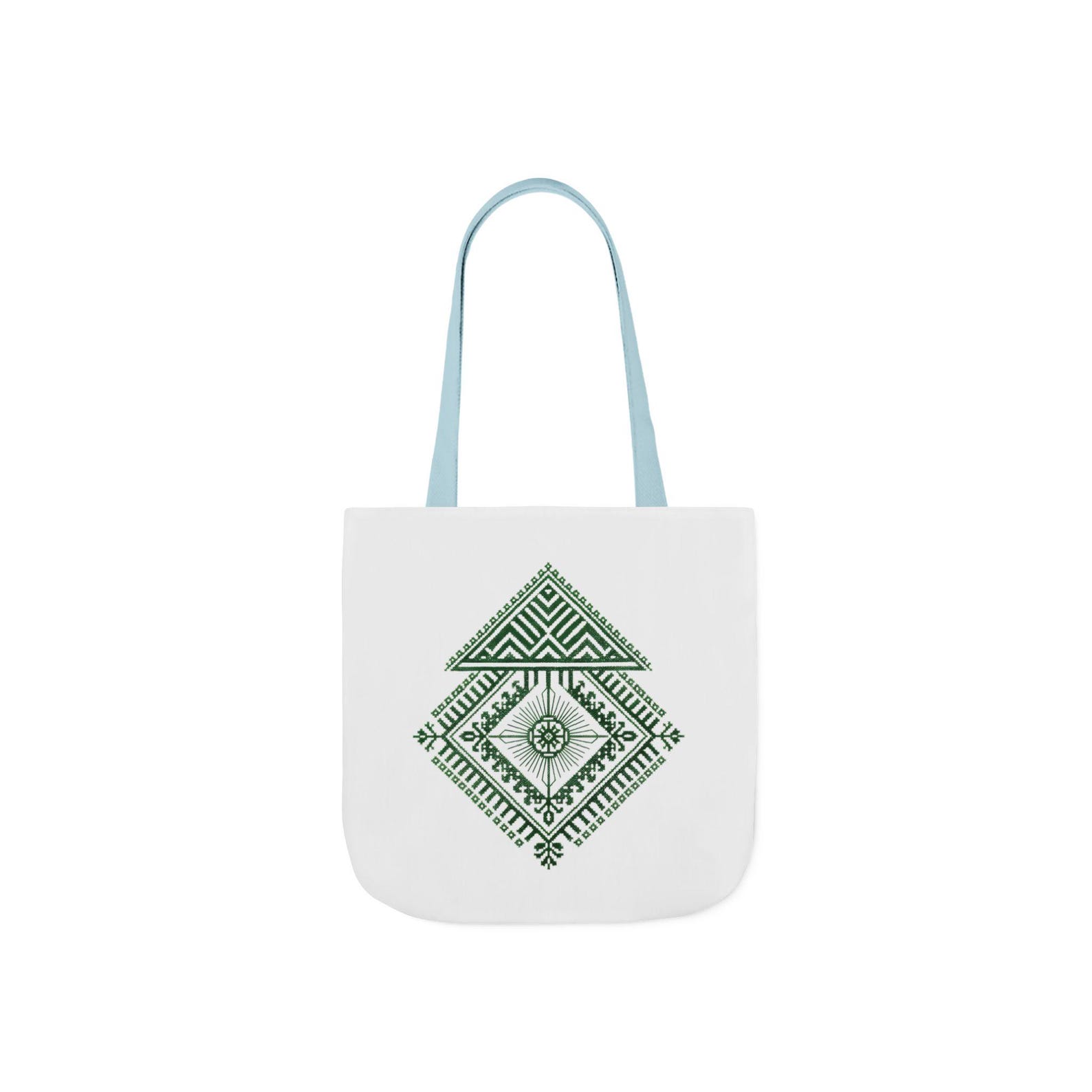 Berber Geometric Pattern Canvas Tote Bag With Motif