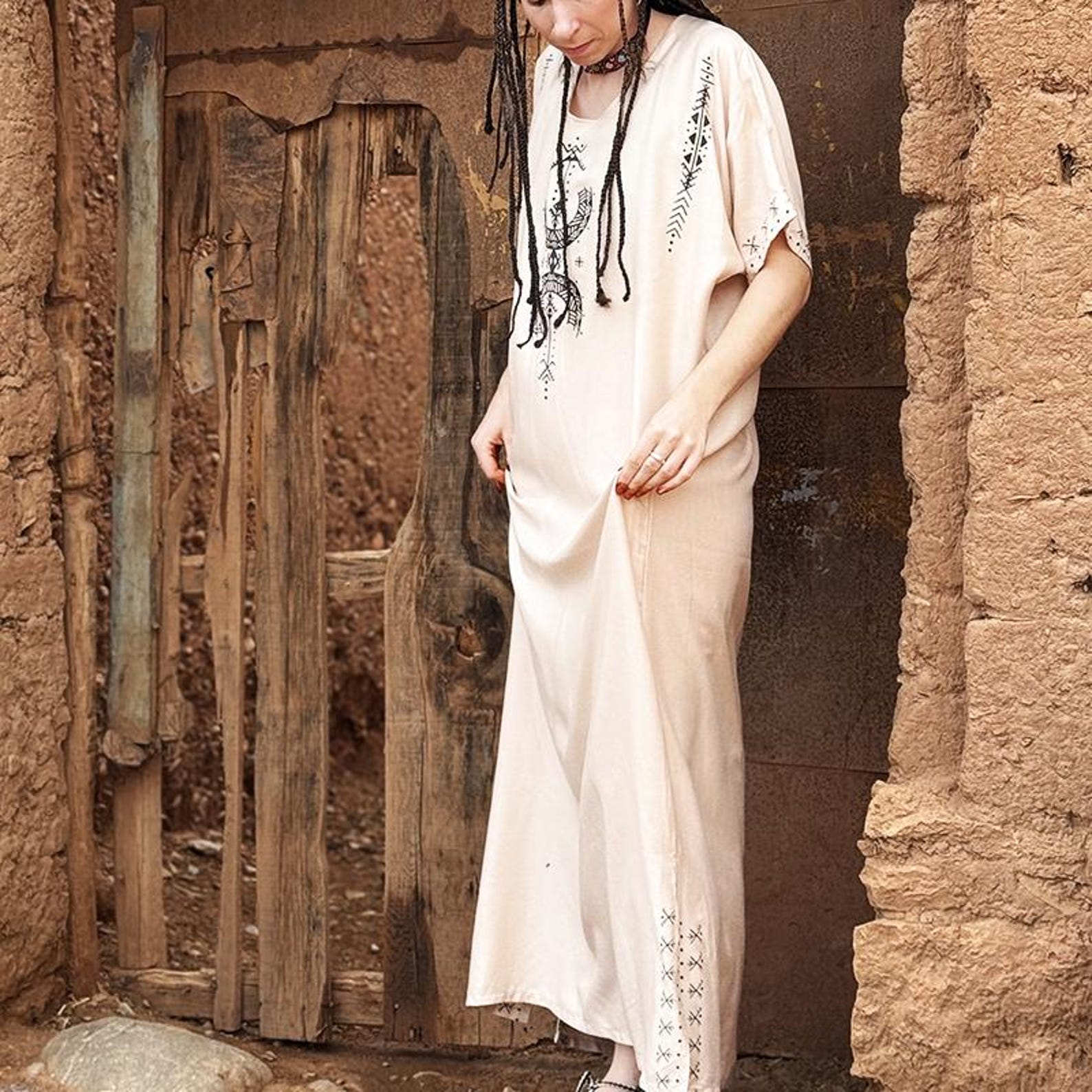 Berber Gandora Dress Symbol Handmade Boho Artisan Kaftan