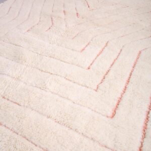 Custom Amazigh Berber Natural Wool Geometric Living Room Rug
