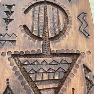 Berber Hand dark Carved Wooden Symbol Wall Art