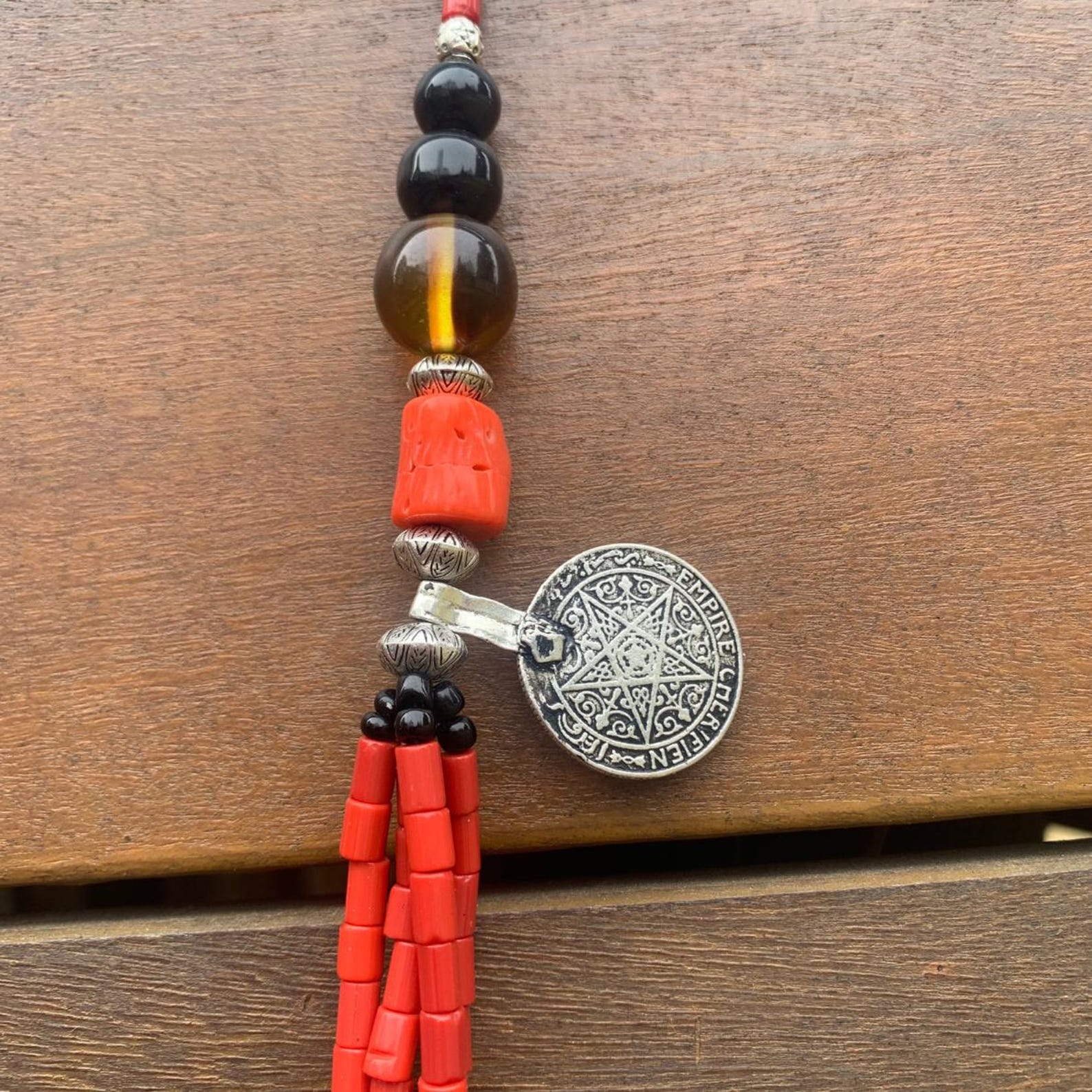 Berber African Turquoise Tribal Beads Vintage Necklace Jewelry