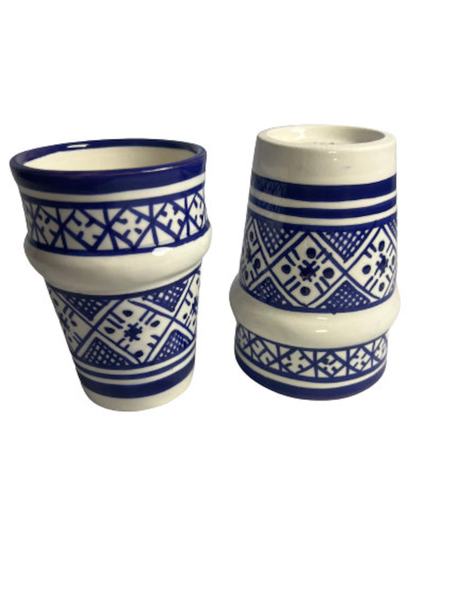 Amazigh serving table set teapot set ceramic handpainted serving set 8 Tagine