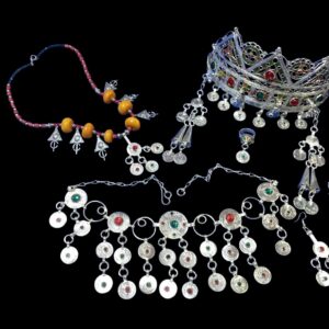 Berber Authentic Silver Jewelry Set Bridal Set Necklace Earrings Crown Tiznit Craft