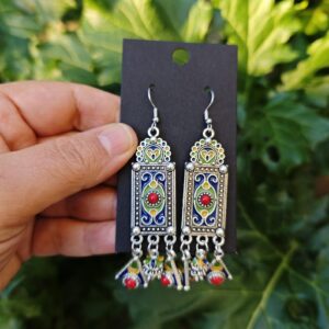 Amazigh Boucles d oreilles kabyles métal argenté Earrings