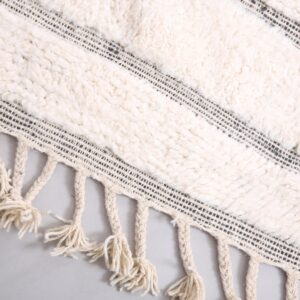 Berber Custom Design Wool Neutral Geometric Living Room Rug