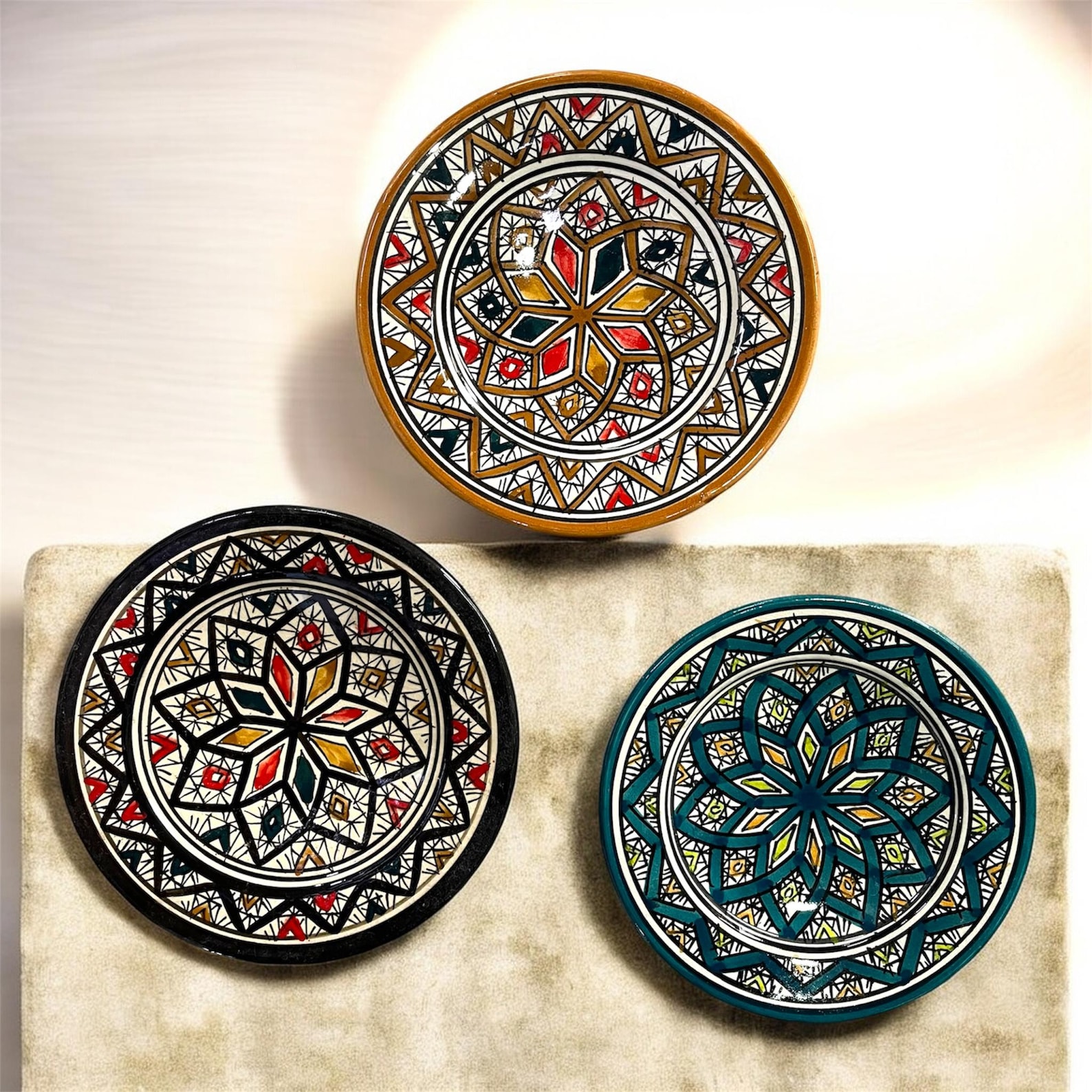Berber Handmade Ceramic Traditional Design Decorative Wall Plate