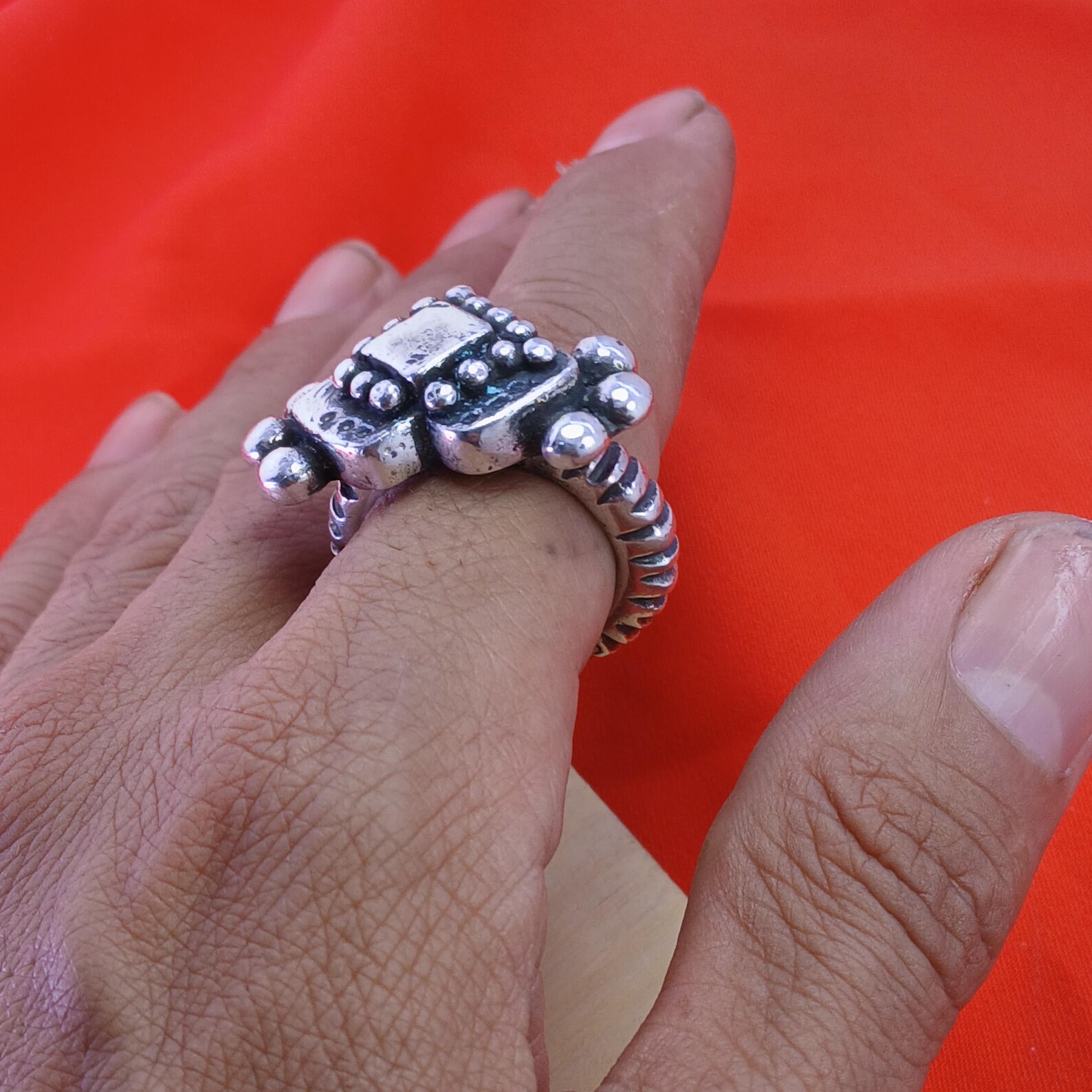 Handmade Berber Tuareg Solid Silver Engraved Bohemian Artisan Ring