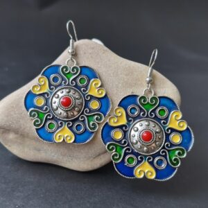 Amazigh Earrings couleurs traditionnelles kabyles berbère in acier inoxydables