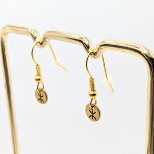 Amazigh Engraved Yaz Symbol Stainless Steel Earrings for Everyday Heritage Style Use