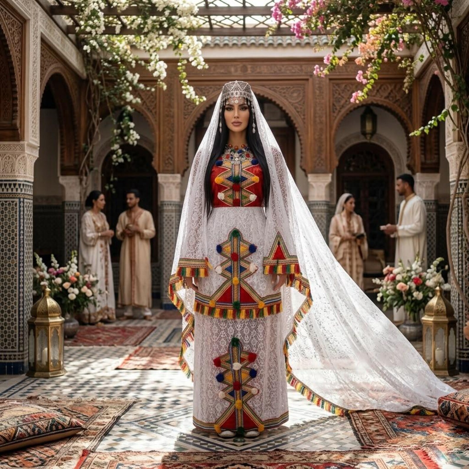 Berber Authentic Bridal Dress Set Handmade Wedding Headband