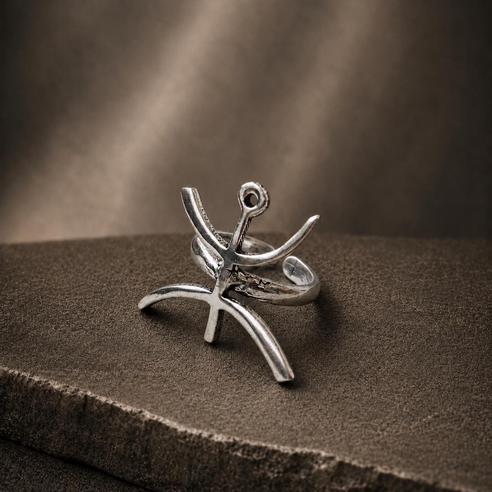 Amazigh Yaz Symbol Tribal Silver Plated Jewelry Ring