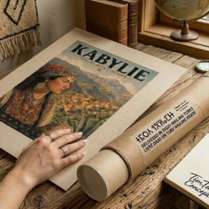 Vintage Kabyle Berber Travel Poster Amazigh Algeria Wall Art