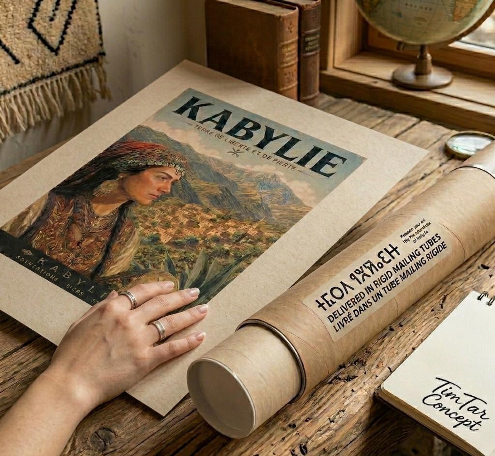 Vintage Kabyle Berber Travel Poster Amazigh Algeria Wall Art