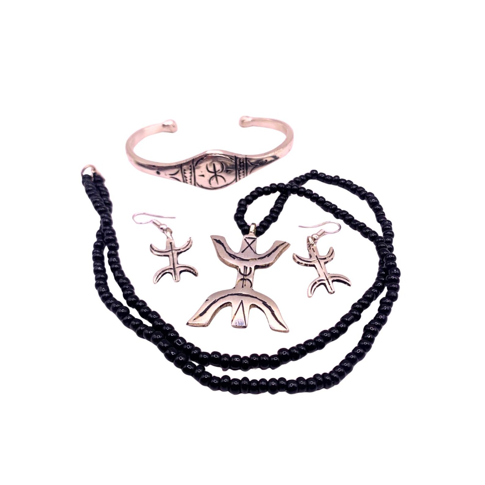 Amazigh Berber Tuareg Yaz Jewelry Set with Bracelet Necklace and Earrings