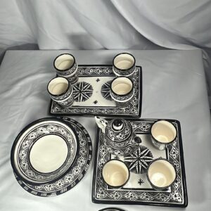 Amazigh Handpainted Ceramic Serving Set Teapot Juice Tagine