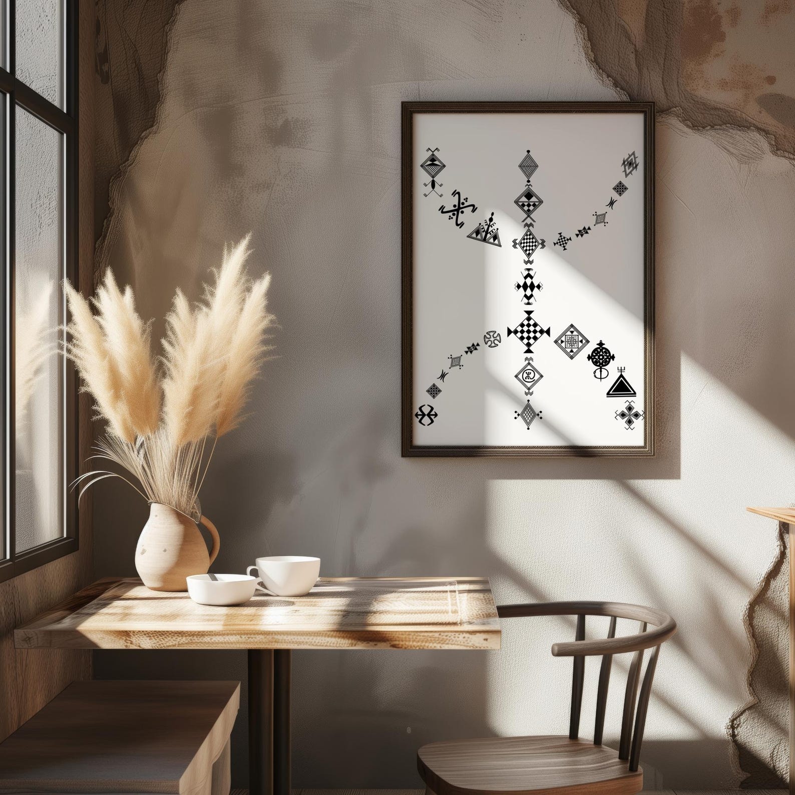 Amazigh Berber Kabyle Tribal Tattoo Poster Digital Wall Art