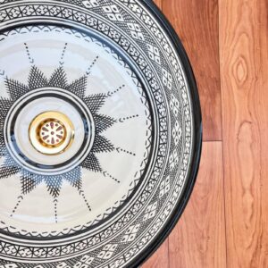 Amazigh Hand Painted Multiband Bathroom Sink Basin Ceramic Ring