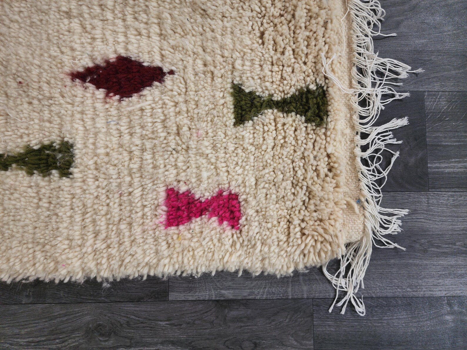 Berber Handmade Wool Colorful Geometric Boho Area Rug
