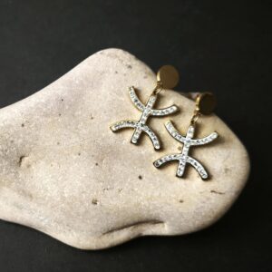 Amazigh Kabyle Berber Tifinagh Yaz Sparkling Gold Drop Earrings
