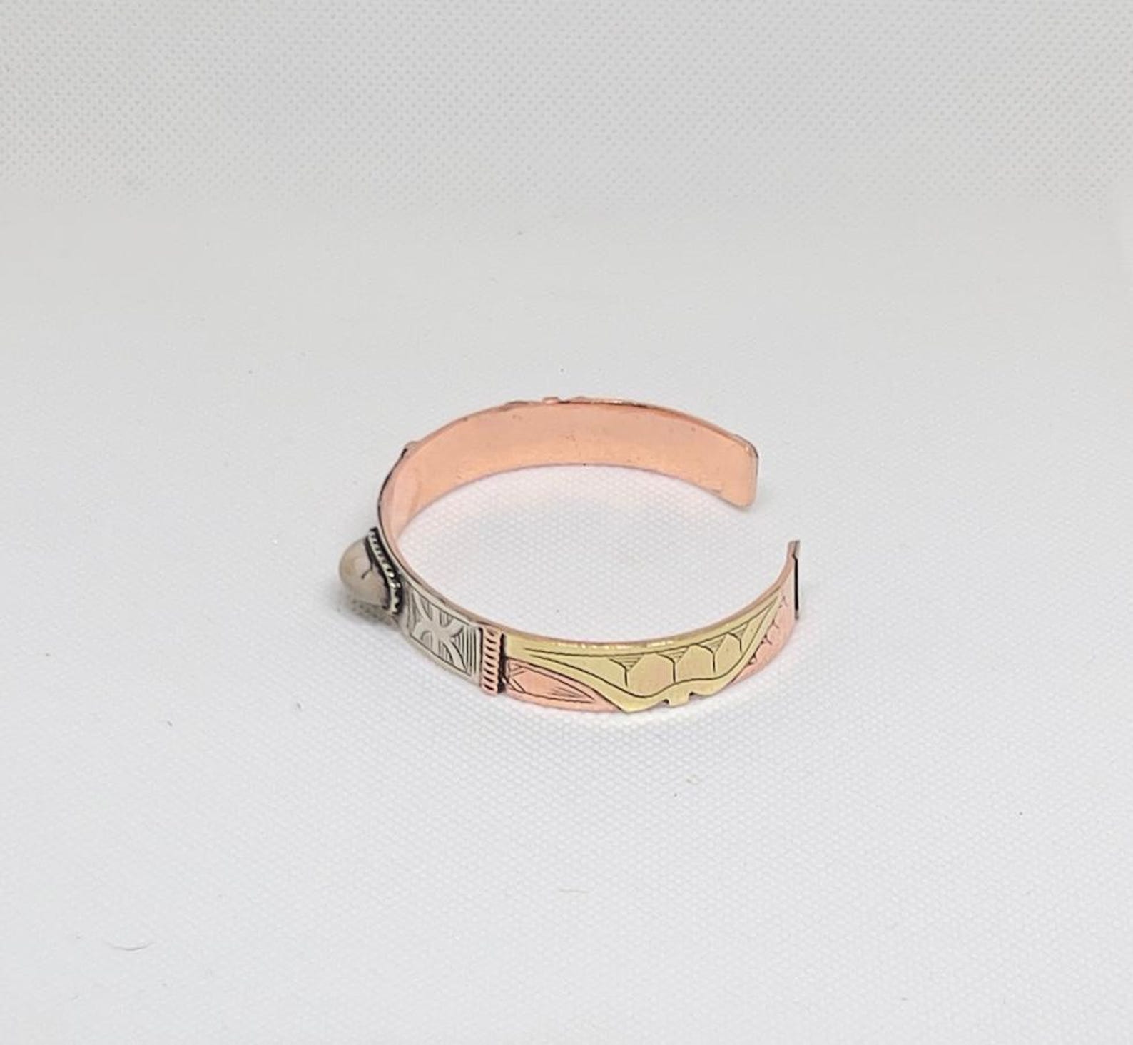 Handmade Amazigh Berber Amber Pure Copper Adjustable Bangle Bracelet