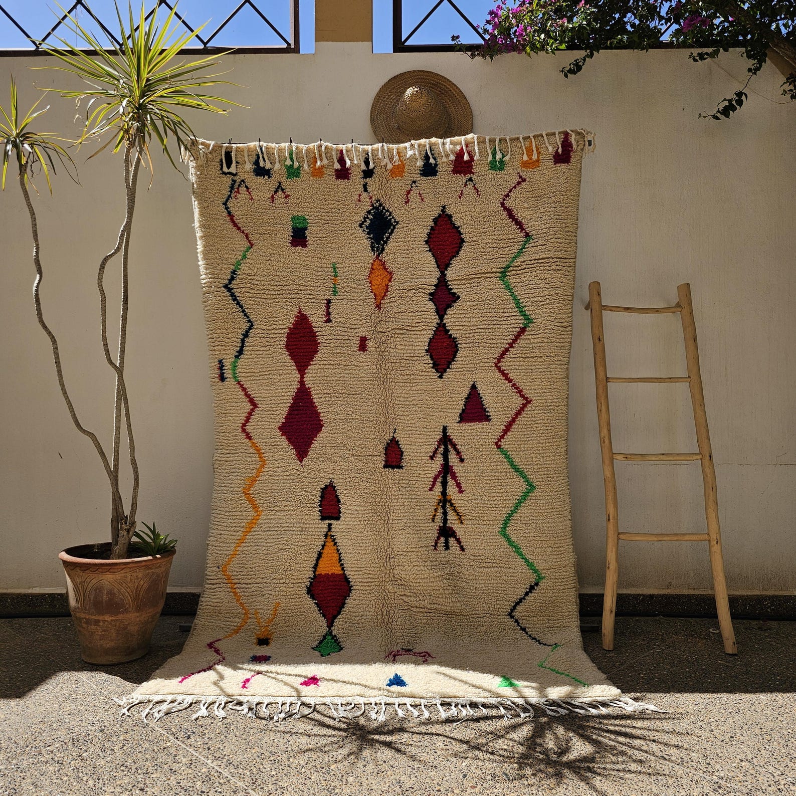 Berber Handmade Vintage Wool Boho Area Rug Neutral Decor