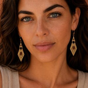 Berber Tuareg Labradorite or Garnet Gemstone Boho Earrings