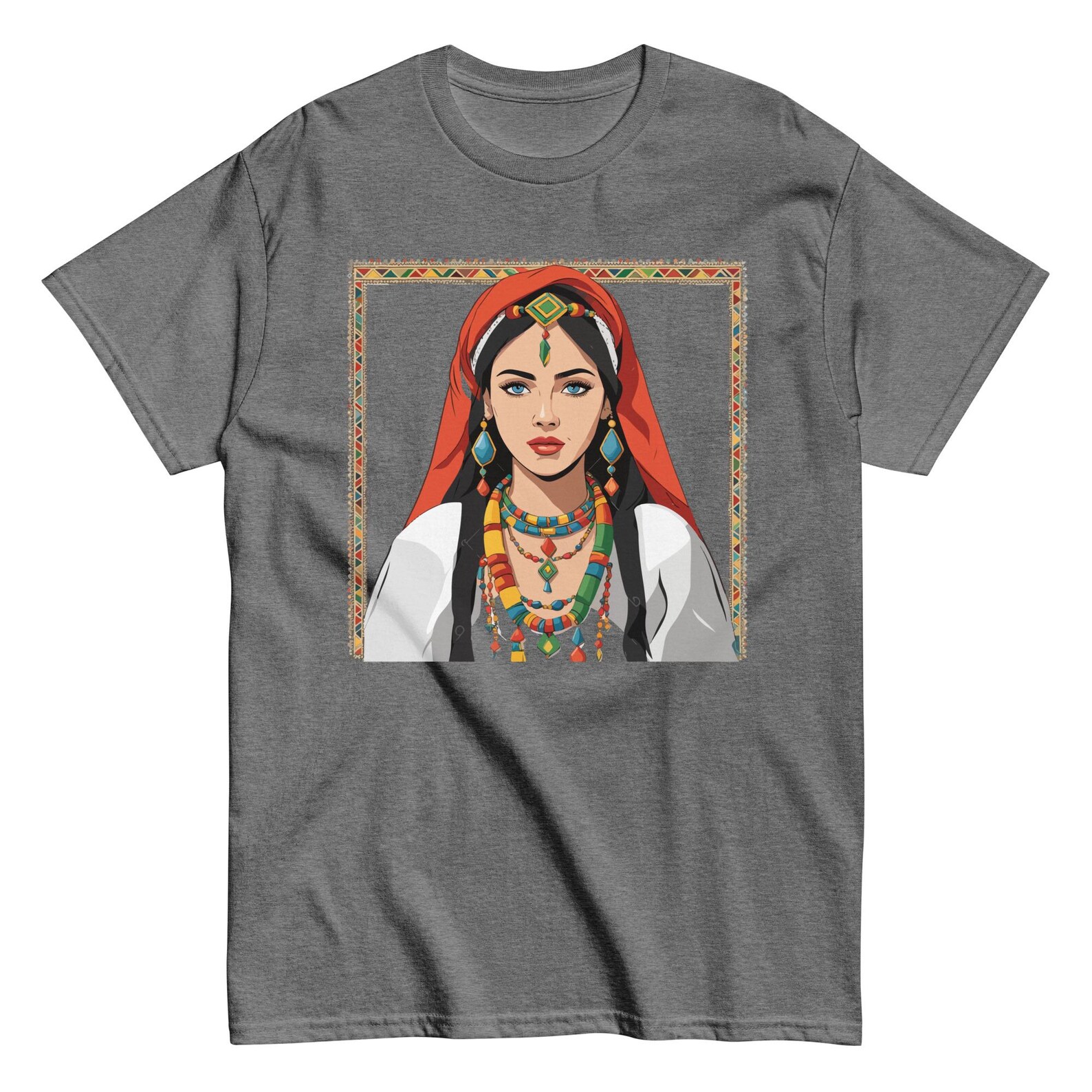 Amazigh Berber Kabyle Yaz Symbol Unisex Cotton Art T-Shirt