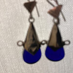 Amazigh Pure 925 Silver Tuareg Glass Silversmith Earrings
