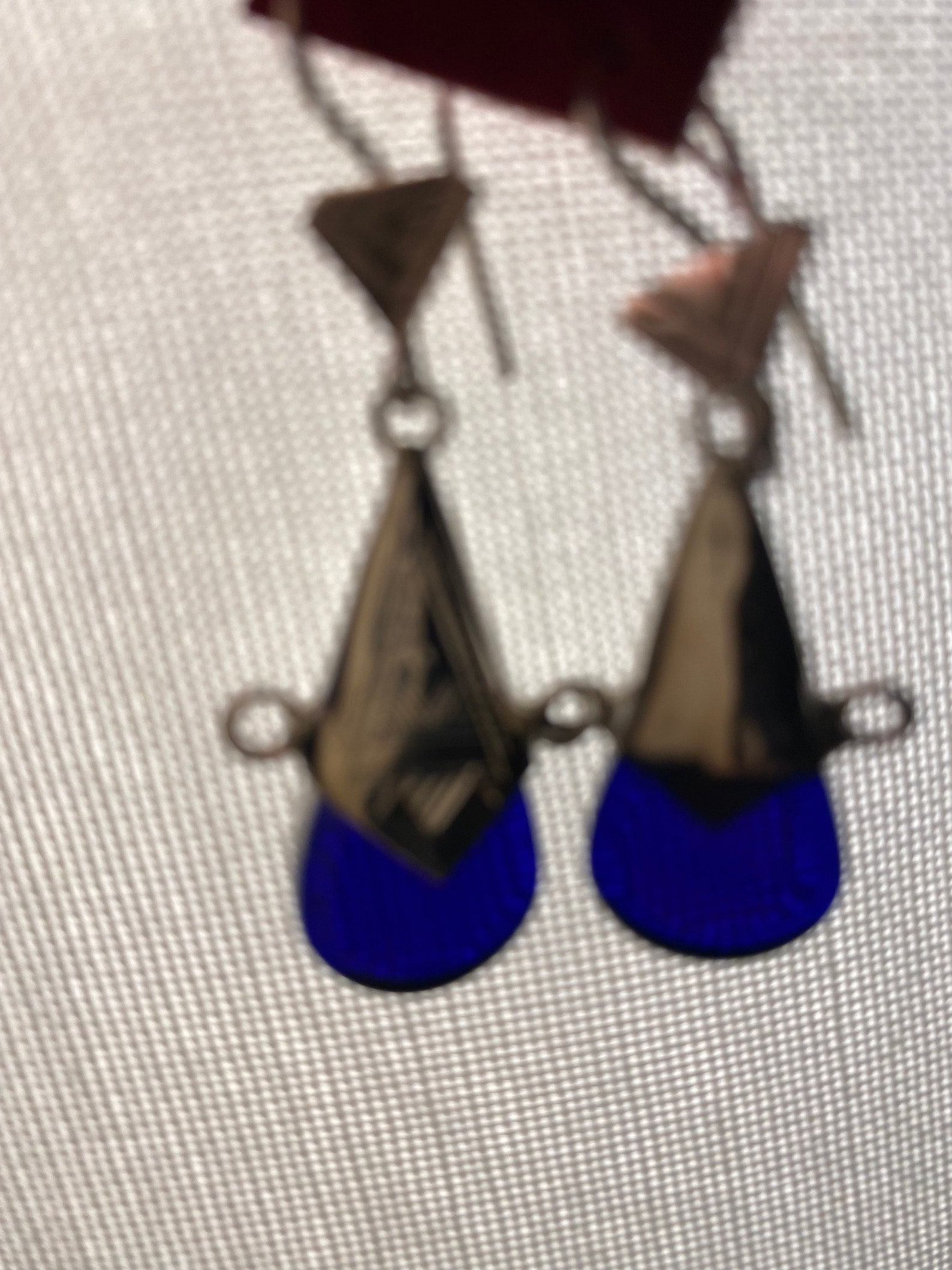 Amazigh Pure 925 Silver Tuareg Glass Silversmith Earrings