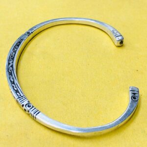 Amazigh Berber gravé Hand-Engraved 925 Silver Adjustable Cuff Bracelet