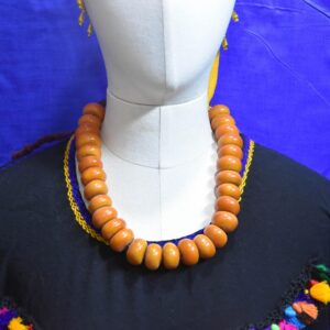 Old Berber Amazigh Loban Ambar Resin Tribal Statement Necklace