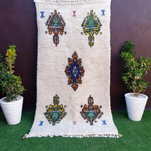 Berber Symbol Handmade Vivid Color Sheep Wool Rug
