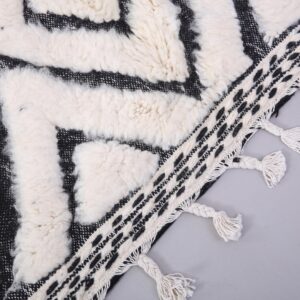 Custom Amazigh Berber Wool Neutral Living Room Geometric Handmade Rug